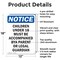 Signmission Children Under 18 Must Be Accompanied, 12 in W x Rectangle, Aluminum OS-2PACK-NS-A-1218-V-10582 - alternate 5